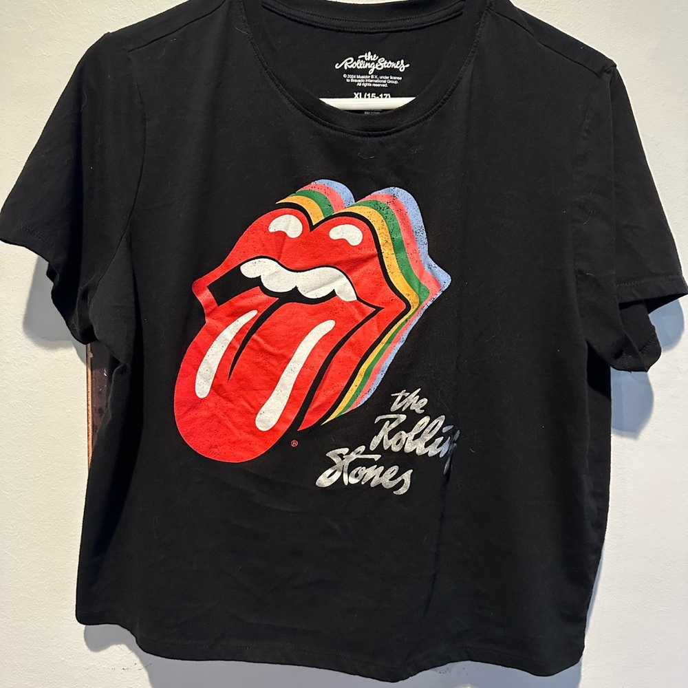 The Rolling Stones Black Kids T-Shirt with Colorful Logo
